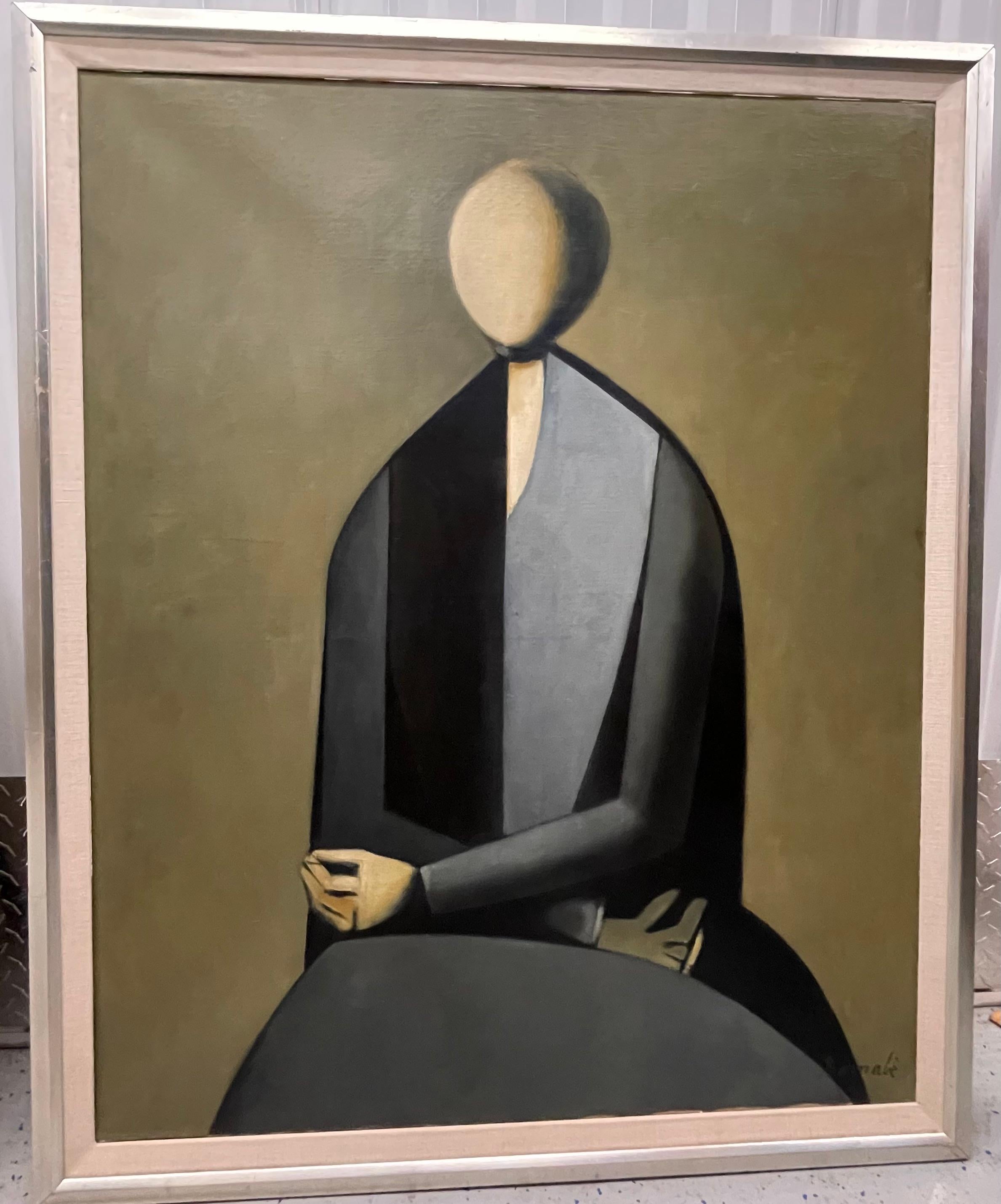 Figura seduta (Seated figure) - Painting by Duilio Barnabé