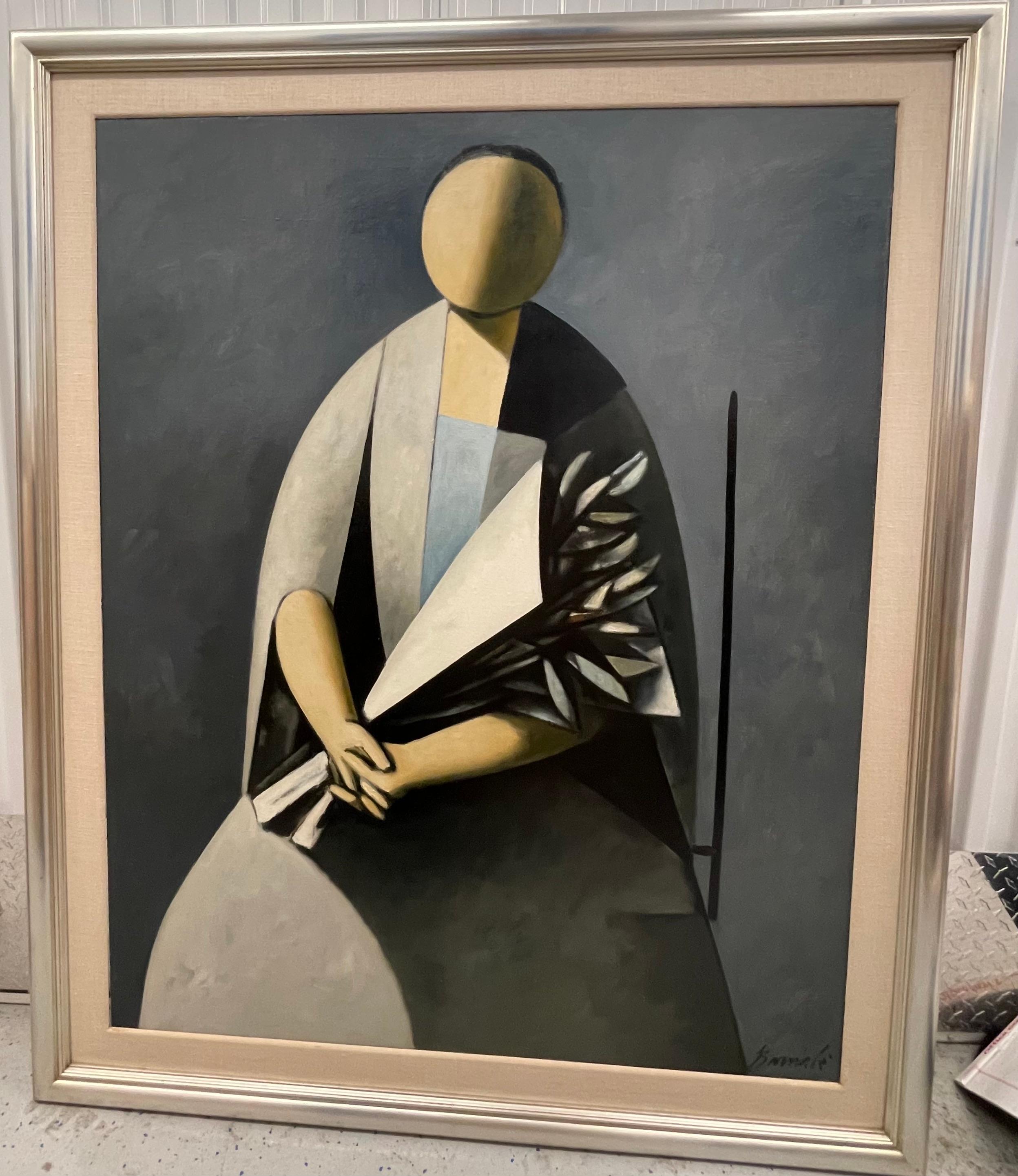Donna con fiori - Painting Moderno di Duilio Barnabé