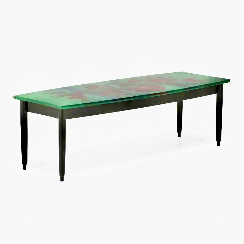 Duilio 'Dubé' Barnabe Reverse Painted Glass Top Cocktail Table for Fontana Arte For Sale 11