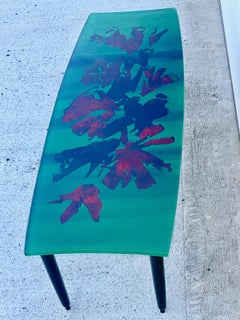 Cocktail Table con piano in vetro dipinto al contrario di Duilio 'Dubé' Barnabe per Fontana Arte