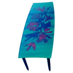 Duilio 'Dubé' Barnabe Reverse Painted Glass Top Cocktail Table for Fontana Arte