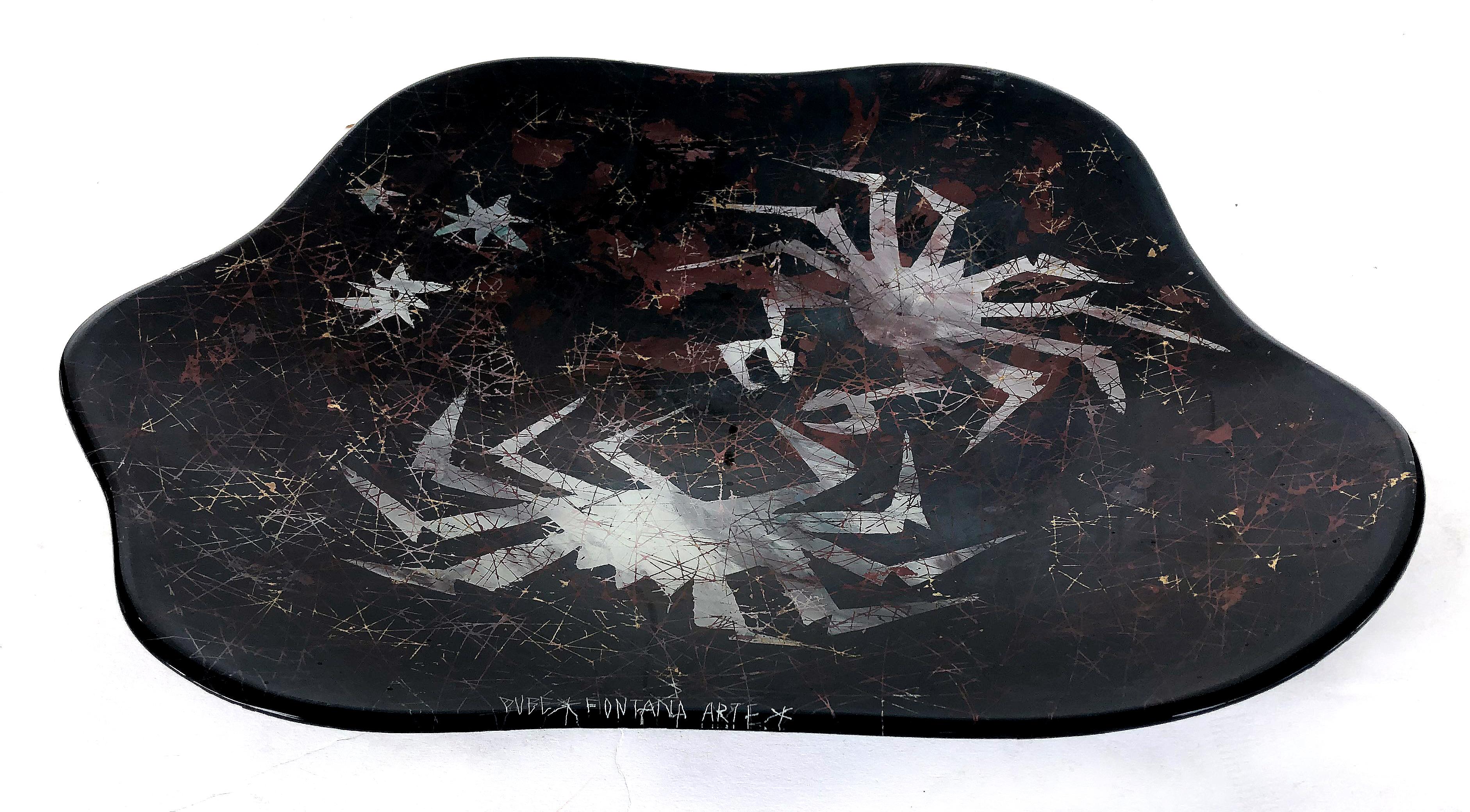 Italienisch Wichtig Duilio Dubé Bernabe Fontana Arte Glas Centerpiece Schale c1950s (20. Jahrhundert) im Angebot