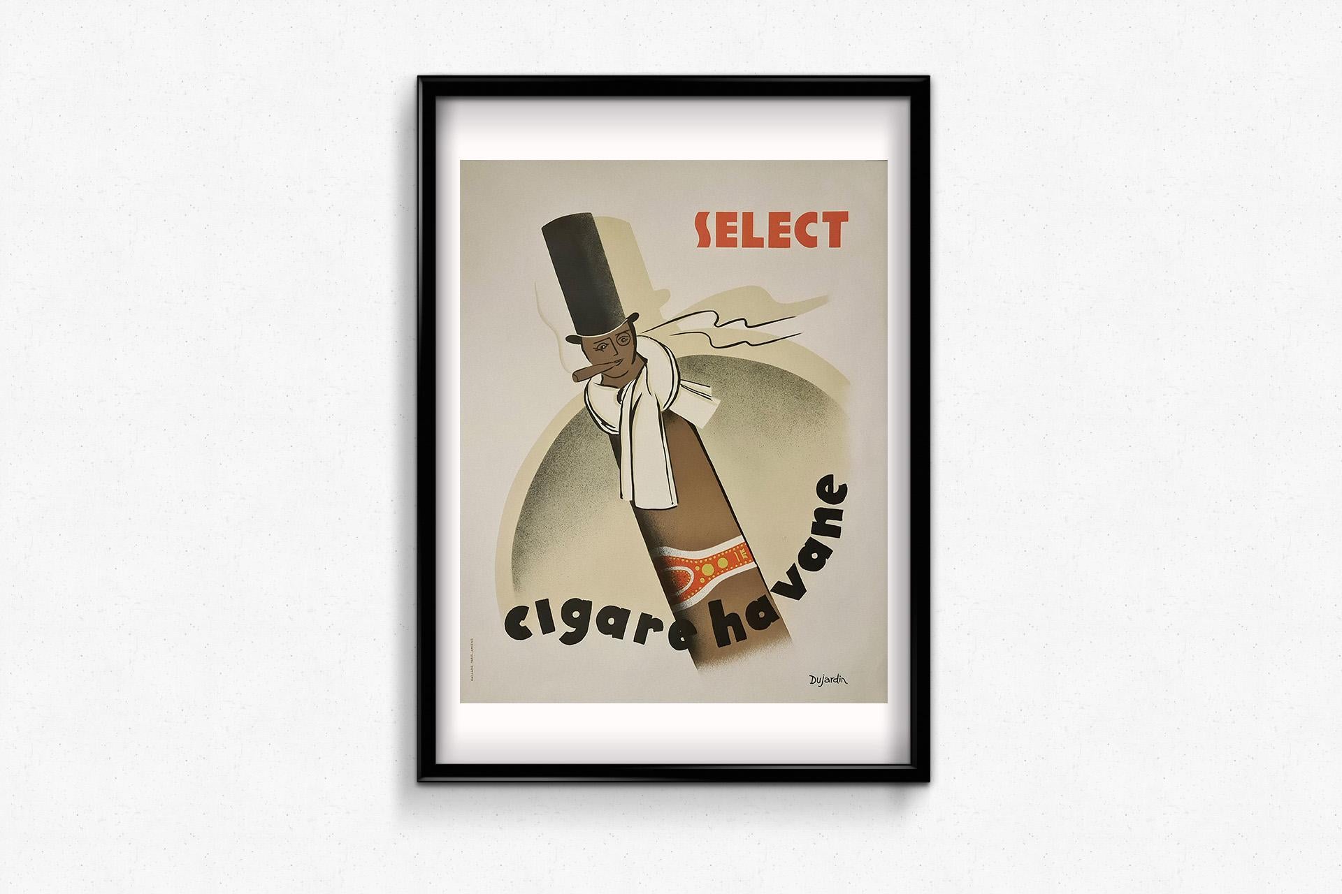 Circa 1950 Original Cigare Havane poster by Dujardin For Sale 1