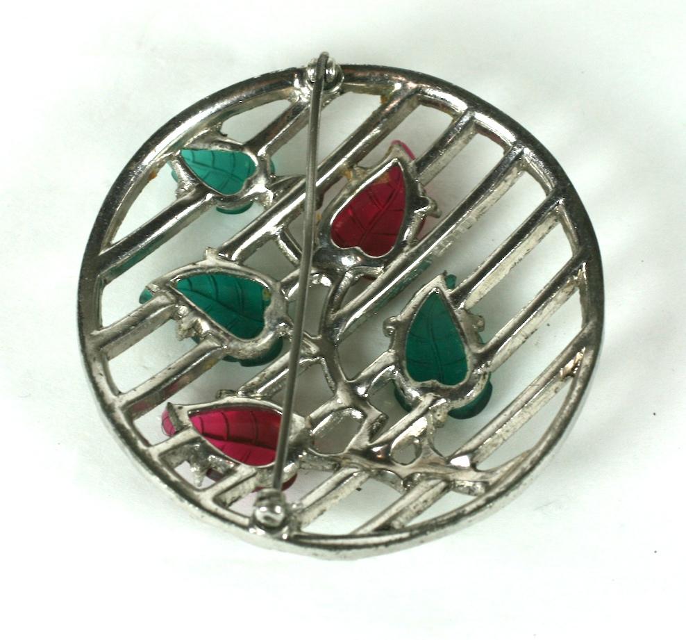 Dujay Art Deco Fruit Salad Brooch In Good Condition For Sale In New York, NY