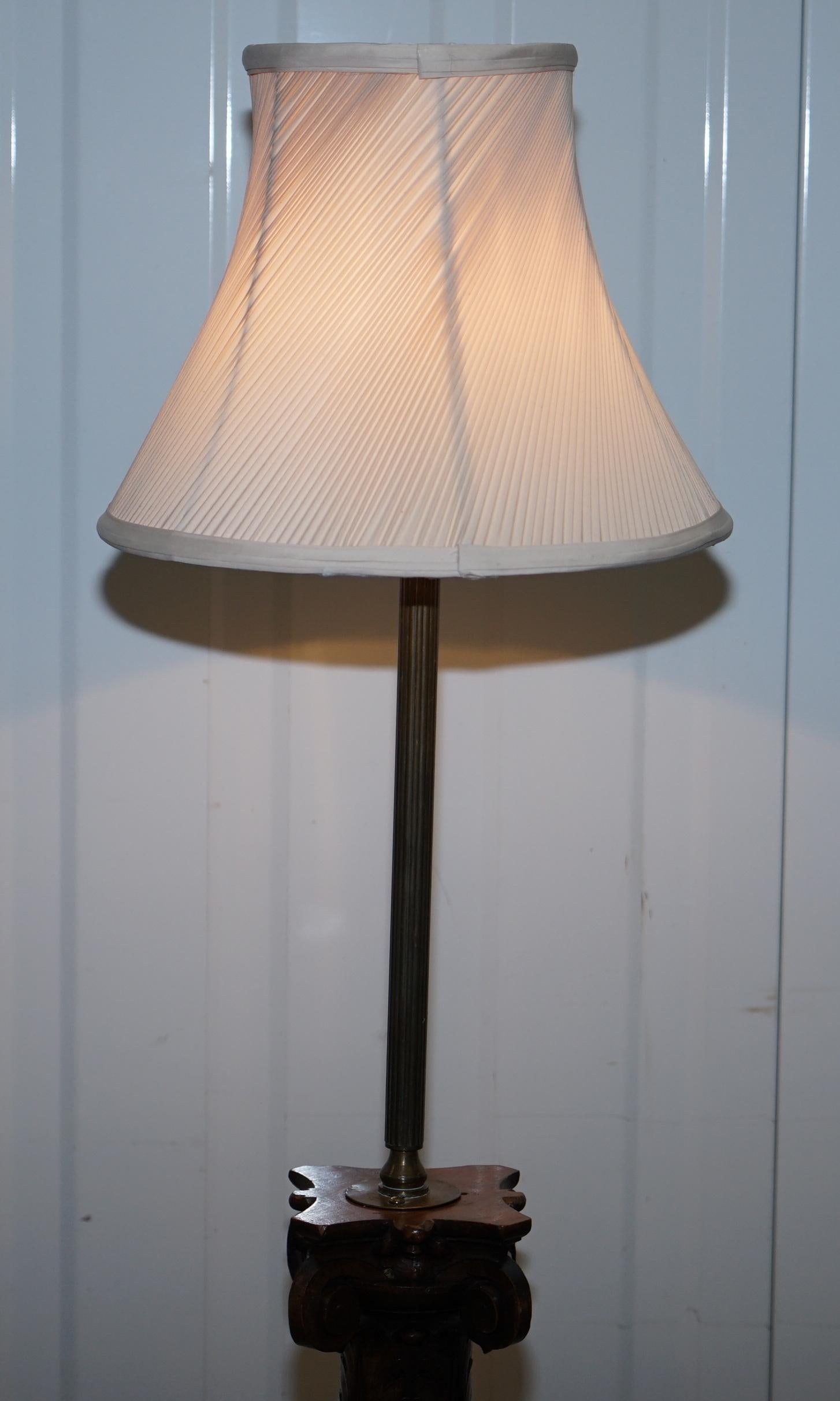 We are delighted to offer for sale this stunning handmade in England solid walnut pillared floor standing lamp.

I’m now listing for sale around 20 lamps that all came from the Duke and Duchess of Northumberland’s estate sale, each piece is