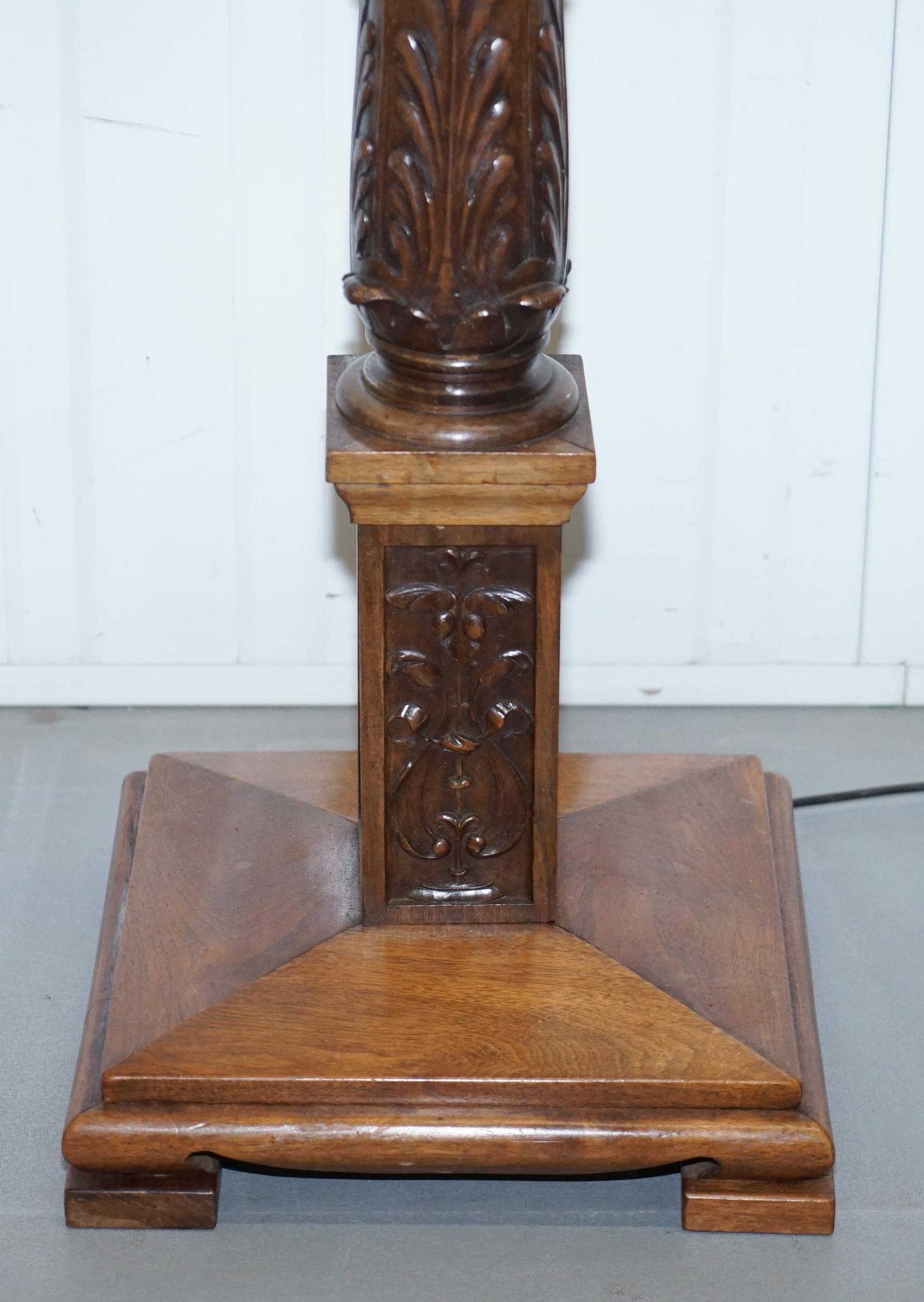 19th Century Duke & Duchess Northumberland's Estate Sale Solid Walnut Floor Standing Lamp