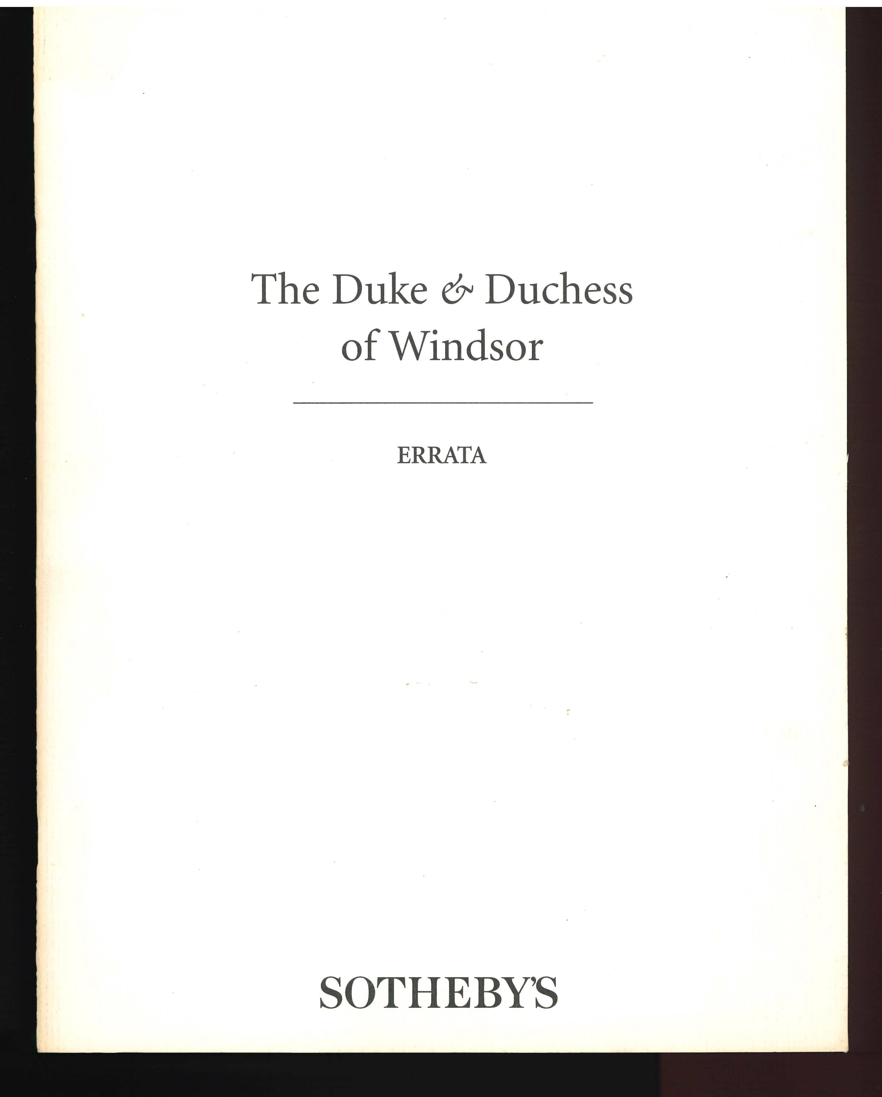 Duke & Duchess of Windsor Sotheby's, (Book) For Sale 2
