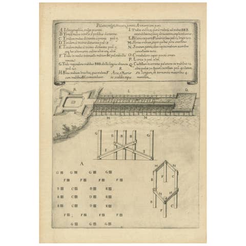 Duke of Parma’s 1585 Ship Bridge Plan: Siege of Antwerp Engineering Print
