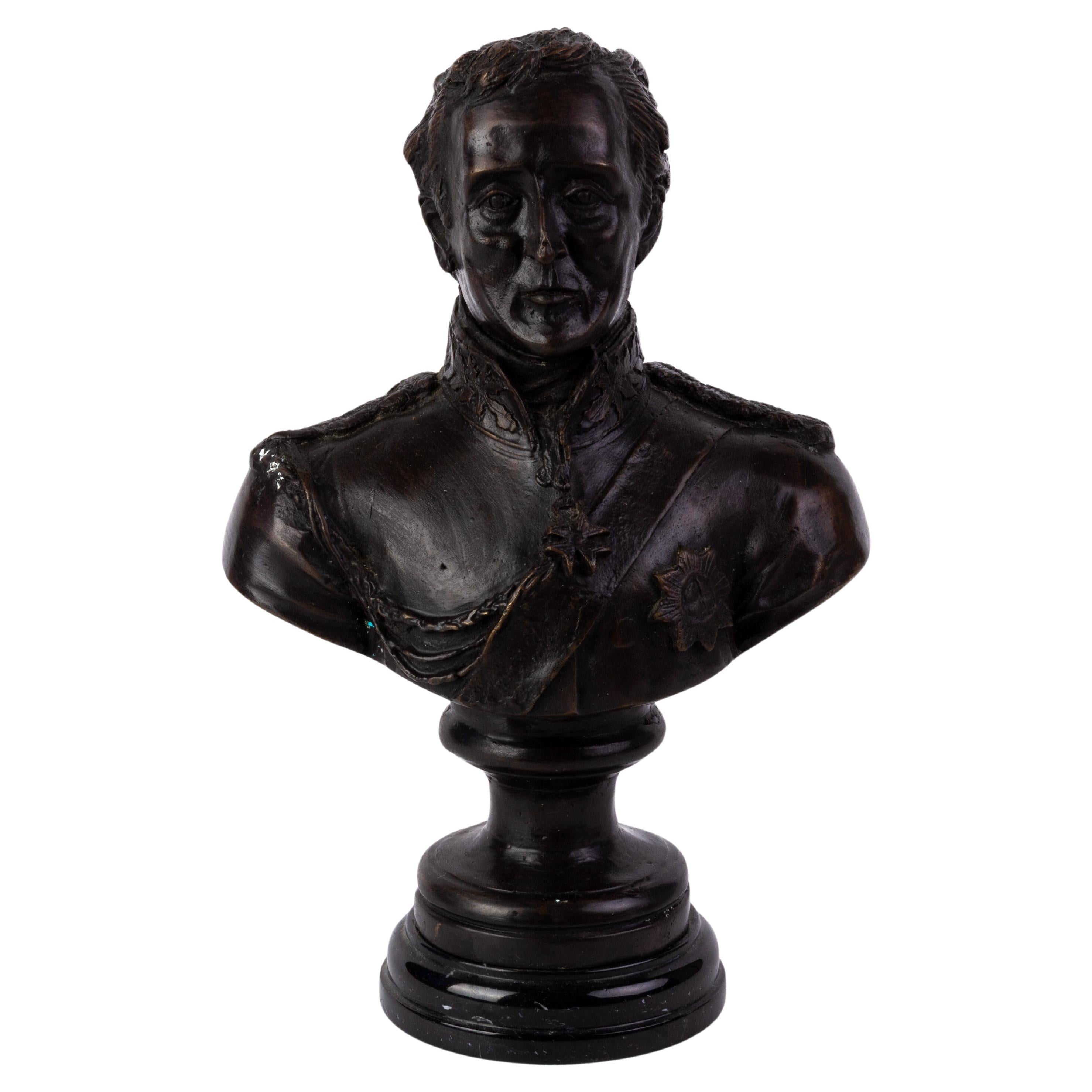 Sculpture en bronze en forme de buste du Duke Wellington 