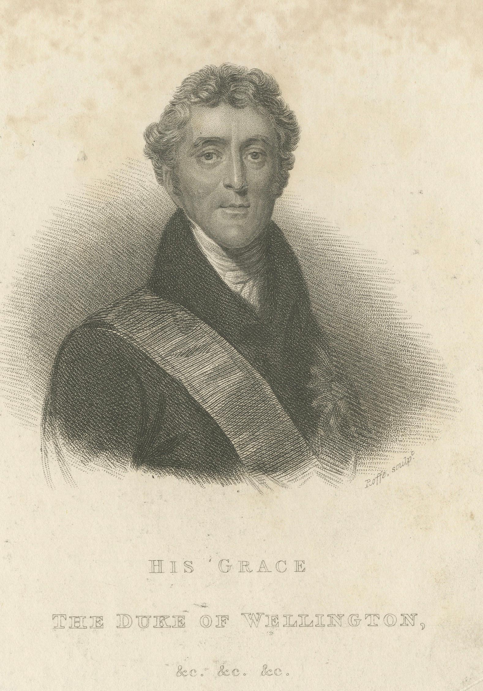 Duke of Wellington Portrait, Waterloo Hero, British Engraving c.1820