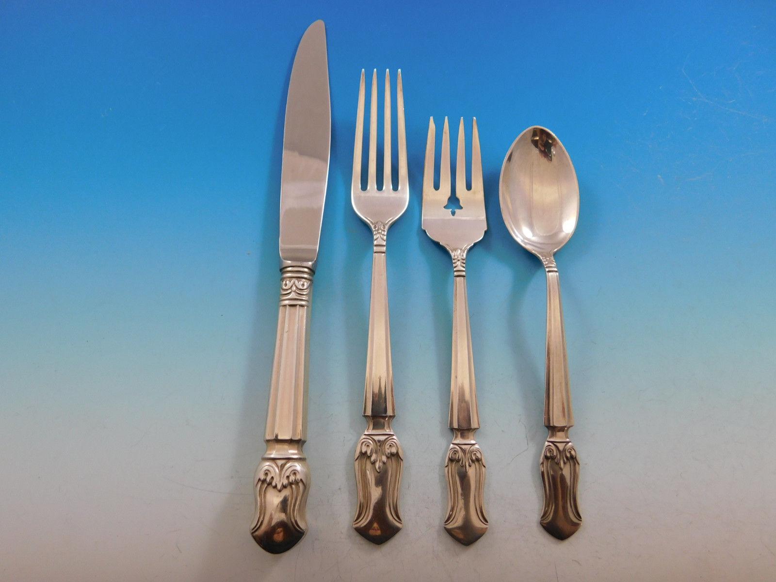 English Duke of Windsor by Manchester Sterling Silver Flatware Set for 8 Service 41 Pcs