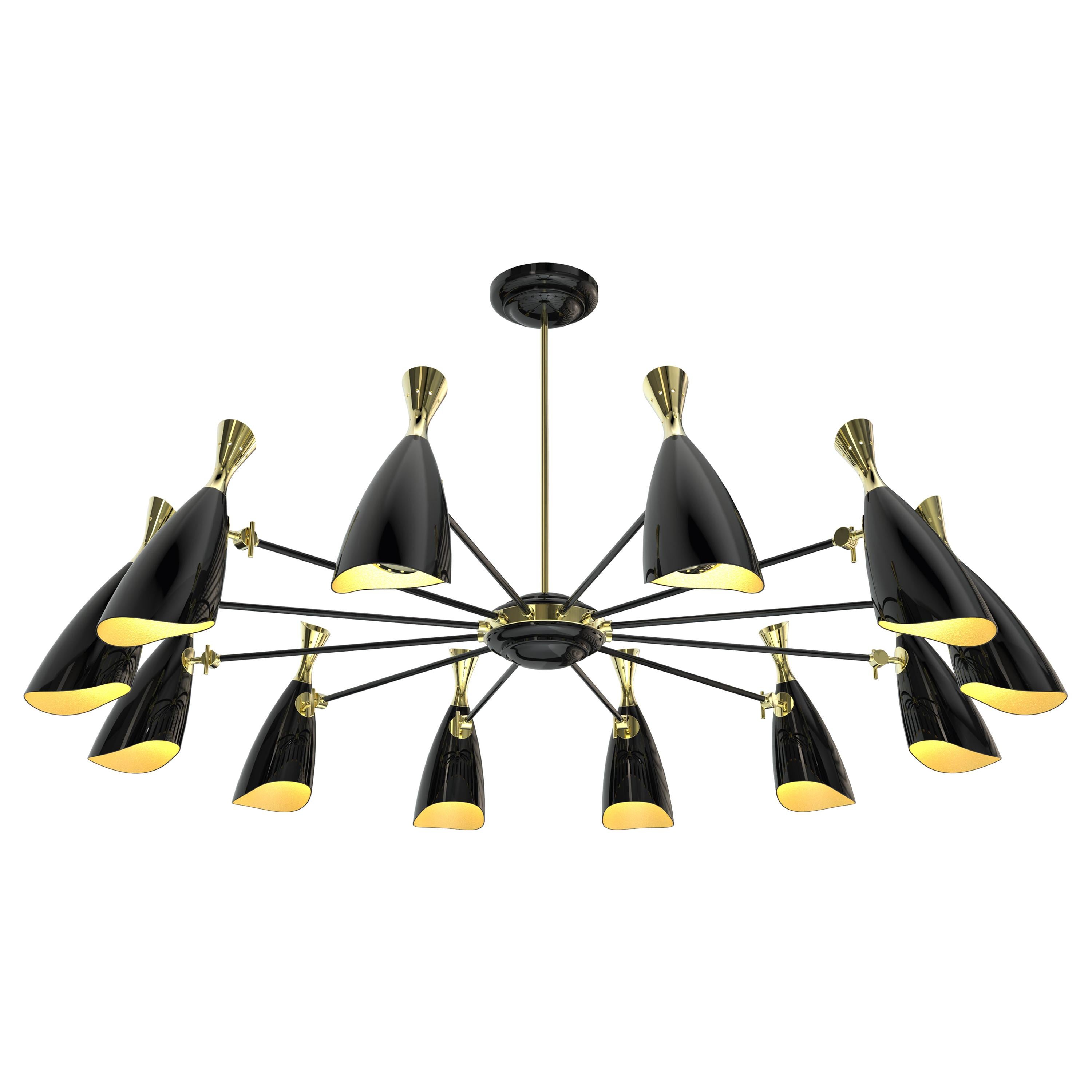 Duke Round Pendant Light in Brass For Sale at 1stDibs