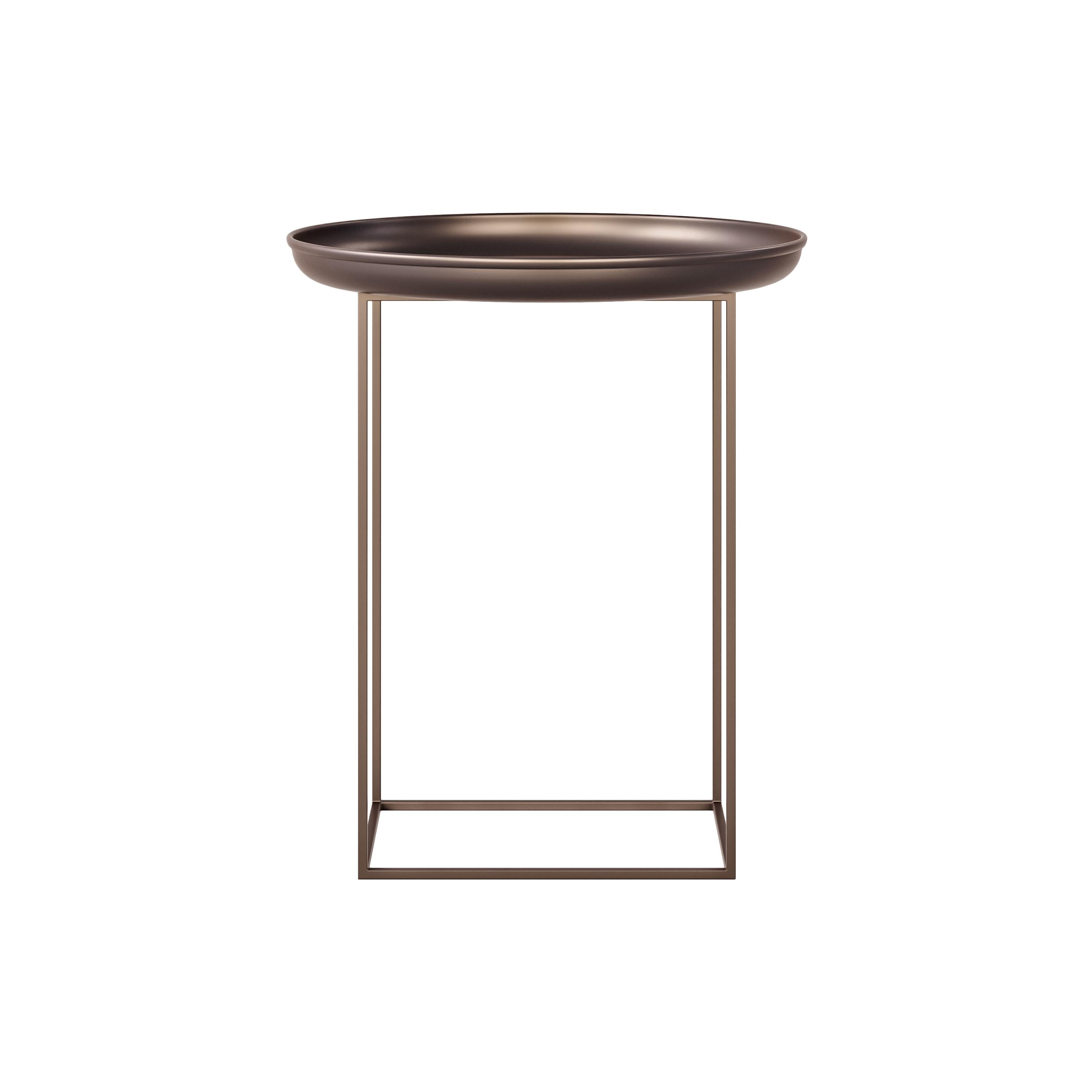 Duke Small Antique White Iron Side Table by NORR11
Dimensions: Ø 45 x H 52 cm.
Materials: Powder coated iron.

Available in three different sizes. Different colors available: Antique White, Stone, Earth Black, Bronze, Lacquered Obsidian Black,