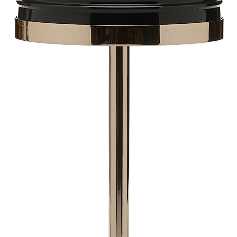 Blackened Duke Table Lamp with Black Glass Shade For Sale