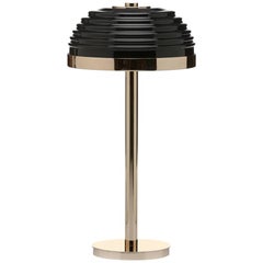 Duke Table Lamp with Black Glass Shade