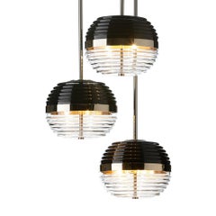 Duke Triple Suspension with Black Glass Shade