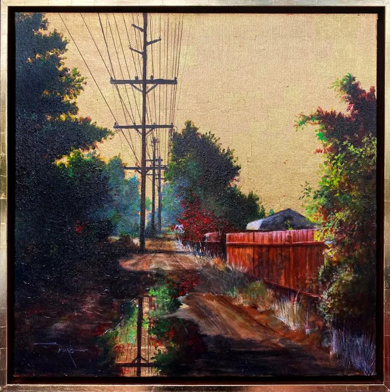 Duke Windsor Landscape Painting - Impressionist Cityscape, "Dallas and Jackson No. 4"