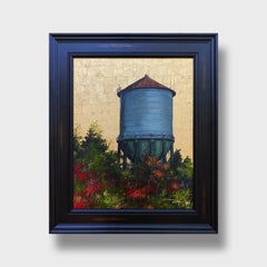 Impressionist Cityscape Acrylic Painting, "North Park Tower V"