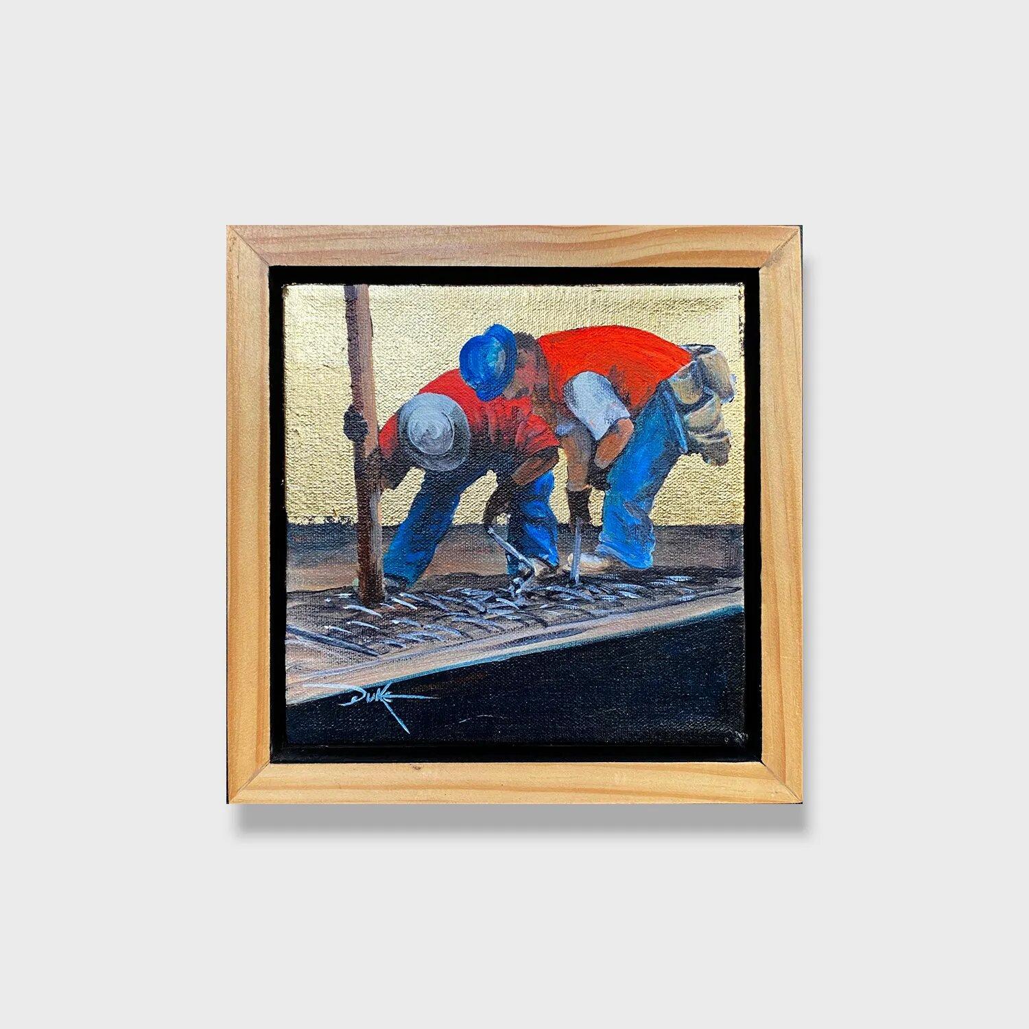 Impressionistisches figuratives Acrylgemälde, „It Takes a Team“ – Painting von Duke Windsor