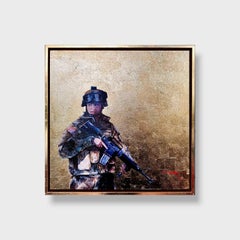 Pittura figurativa impressionista in acrilico, "Principessa guerriera