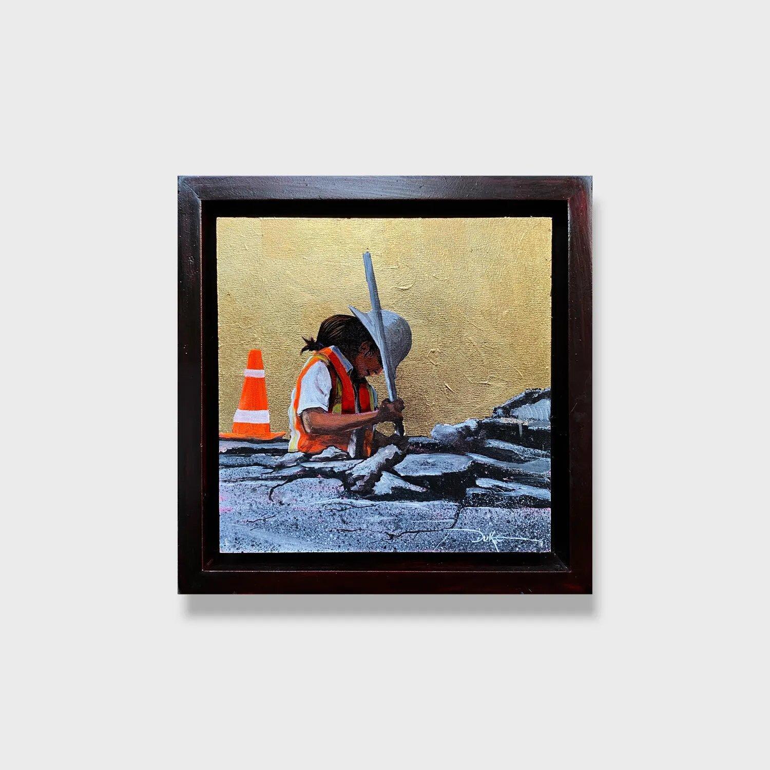Impressionistisches figuratives Gemälde, „Konzentration“ – Painting von Duke Windsor