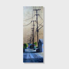 Peinture acrylique impressionniste - Paysage urbain, "Serenity Lane"