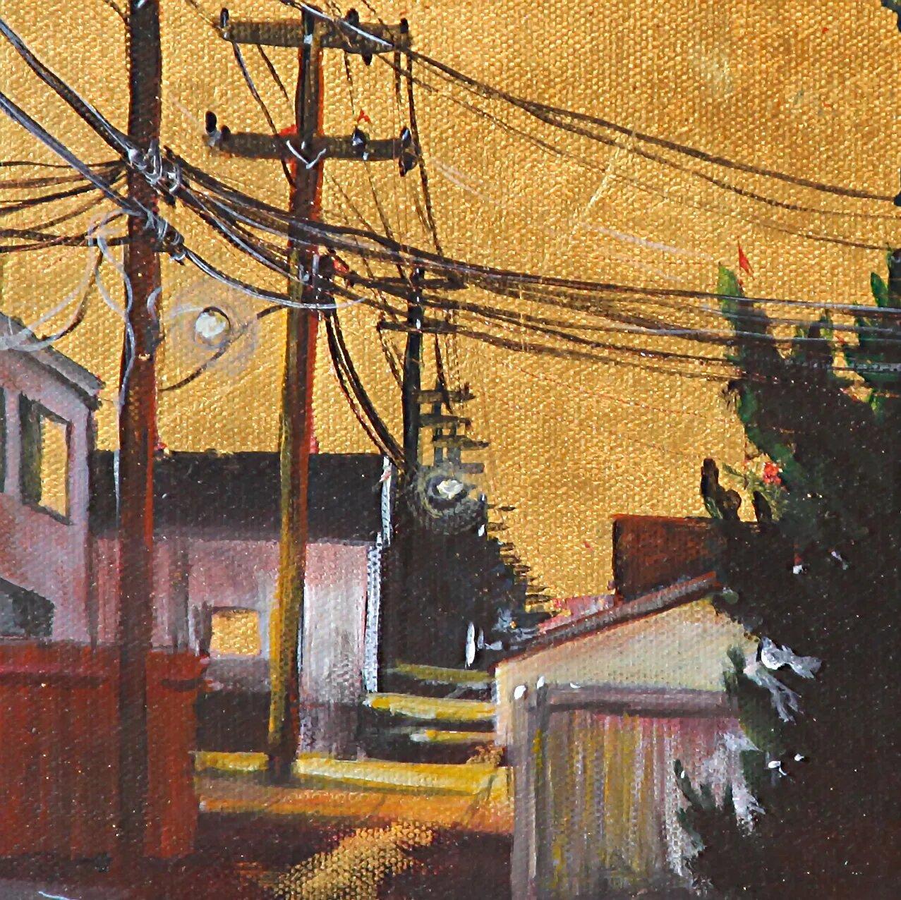 Pintura impresionista de paisaje urbano, 