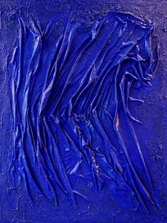 Abstract Mixed Media Painting, "Blue No. 19 - Morning Torment"