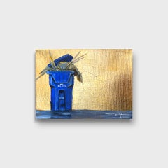 "Bins #8", Conceptual Impressionist Painting, Acrylic & Gold Leaf, 2010+