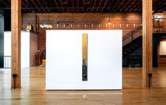 Peinture acrylique d'un paysage urbain contemporain, "Tower Totem No. 1"