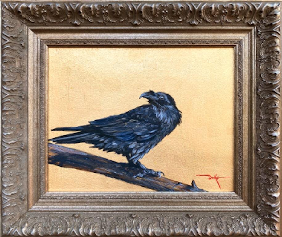 Duke Windsor  Animal Painting - Impressionist Bird Painting, "Speaking of Crows"