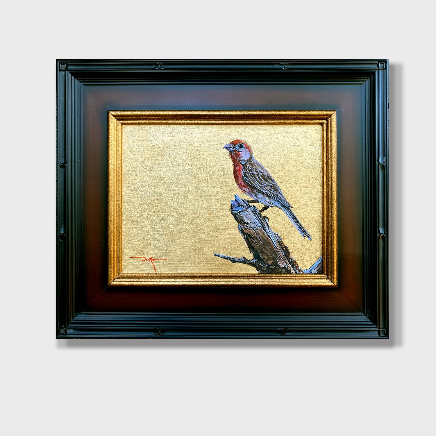 Impressionistisches Vogelgemälde, „Frühjahrs-Goldfinch“ – Painting von Duke Windsor 