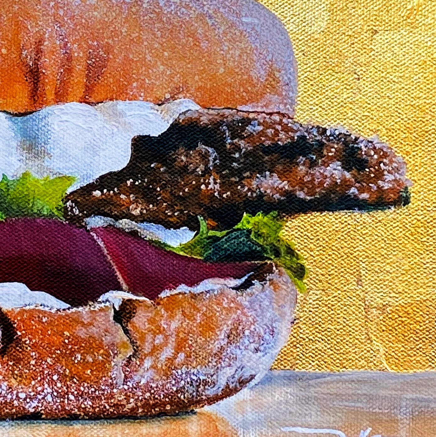 Nature morte impressionniste, « The Ideal Burger II » (la Burger idéale) - Painting de Duke Windsor 
