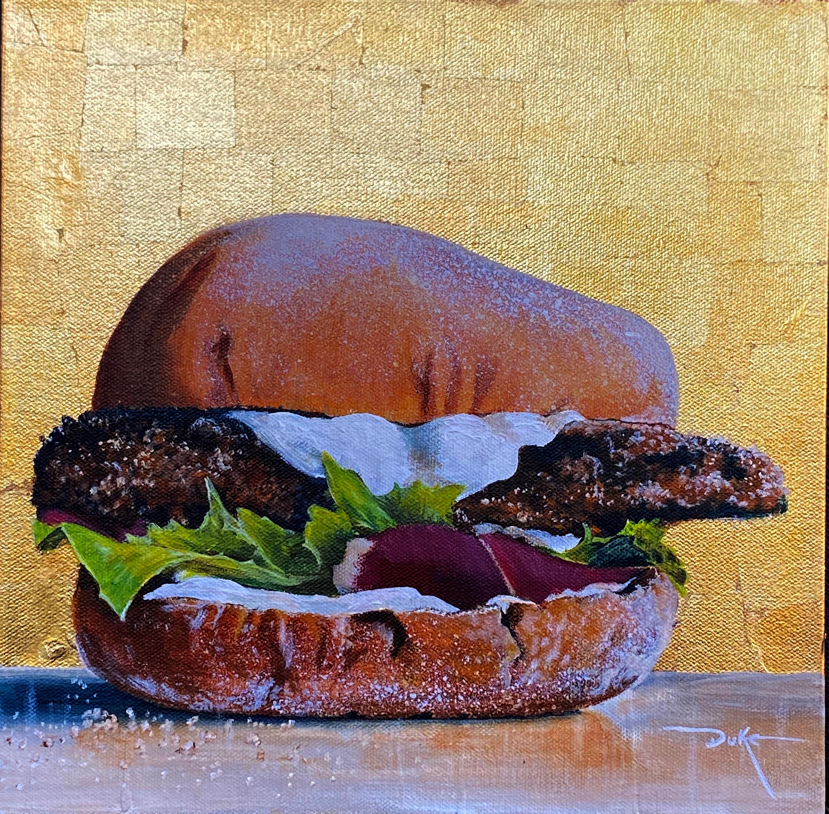 Duke Windsor  Still-Life Painting - Impressionist Still Life, "The Ideal Burger II"