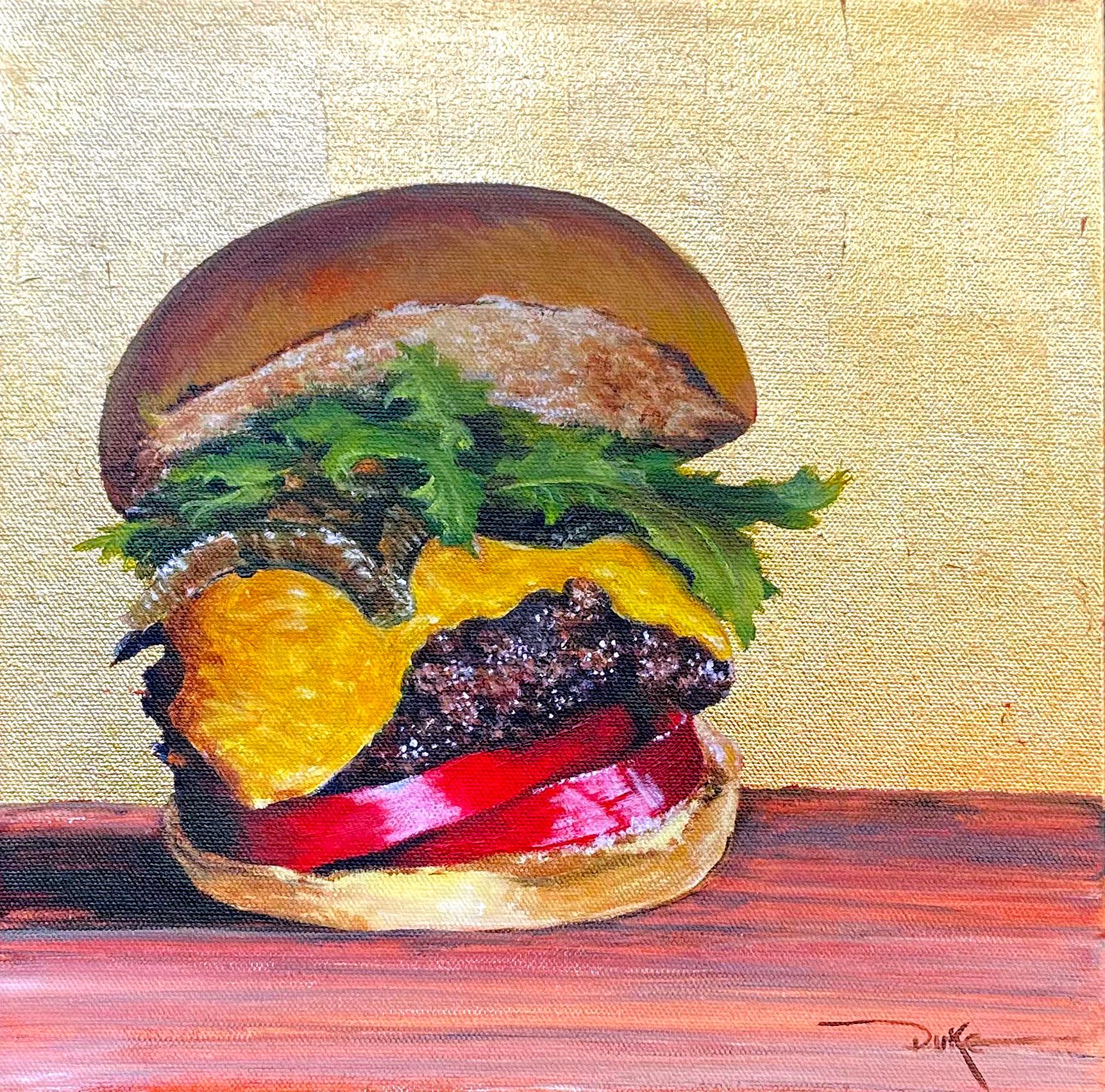 Natura morta impressionista, "Questo non è un cheeseburger".