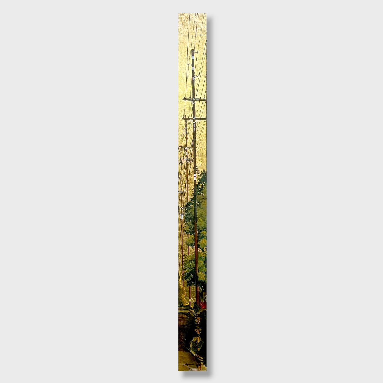 Landscape Painting de Duke Windsor  - Pintura acrílica impresionista de paisaje urbano, "Tótem de callejón nº 4"