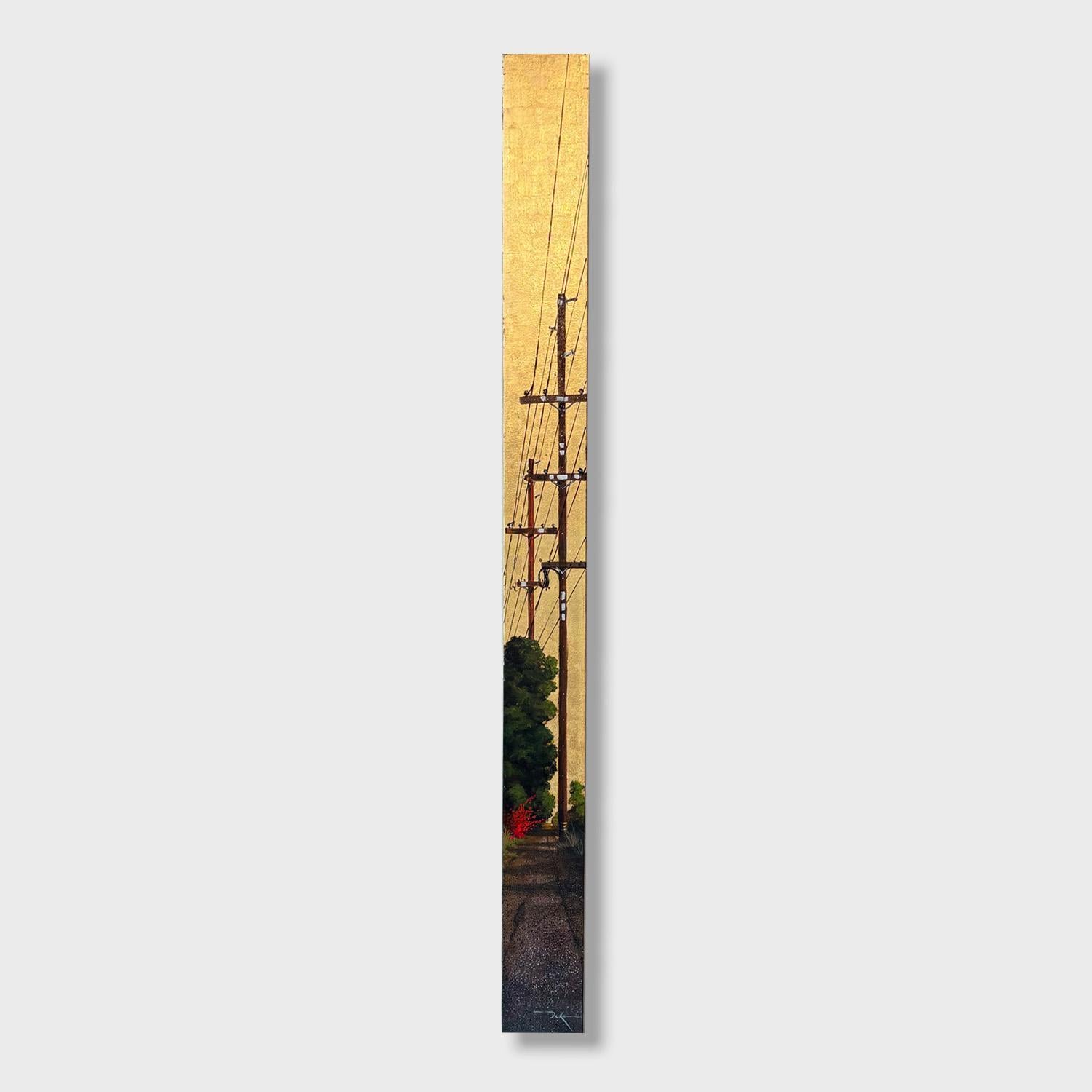 Landscape Painting de Duke Windsor  - Pintura acrílica impresionista de paisaje urbano, "Tótem de callejón nº 6"