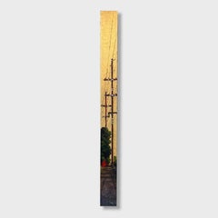Impressionistic Cityscape Acrylic Painting, "Alley Totem No. 6"
