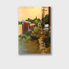Peinture acrylique impressionniste de paysage urbain, Dallas & Jackson n° 8