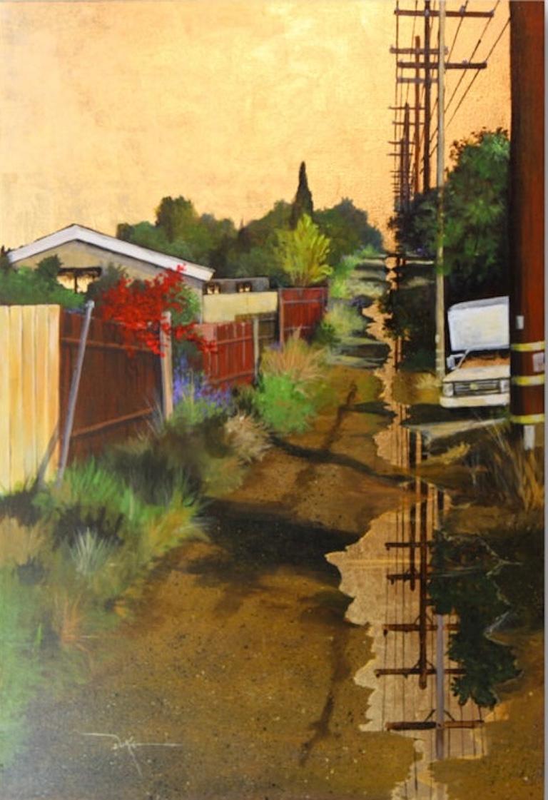 Duke Windsor  Landscape Painting – Impressionistisches Stadtbild Acrylgemälde, "Dallas & Jackson NO. 8"