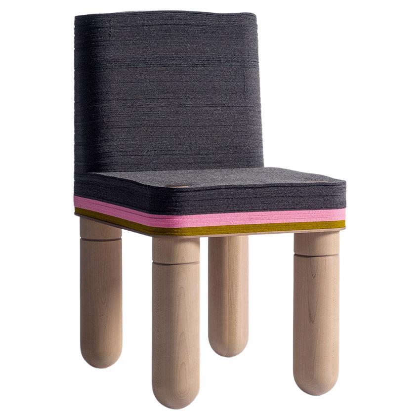 Dulces C, Felt and Wood Dine Chair, Laura Kirar in Stackabl, Canada, 2021 For Sale