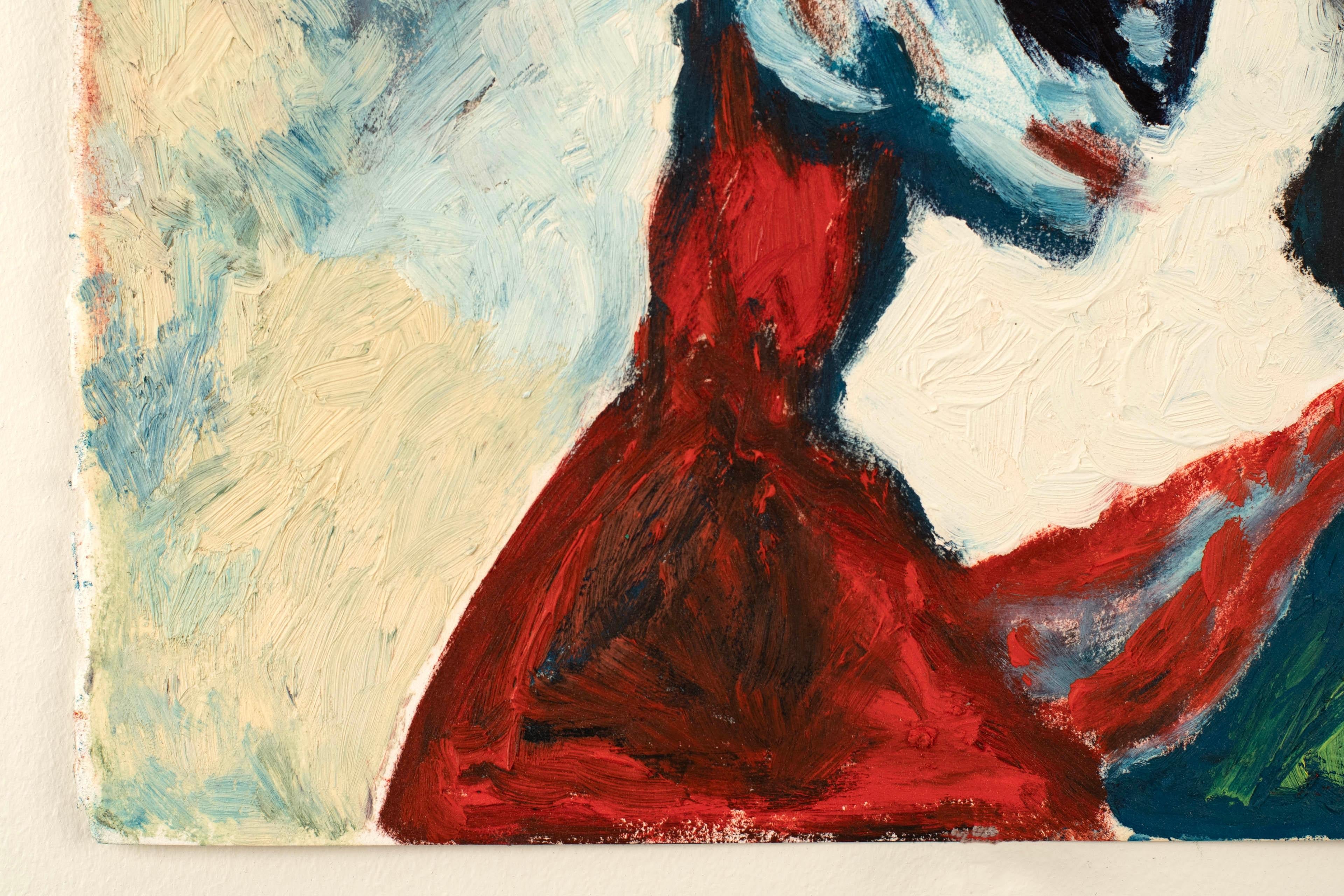 Pittura a olio su carta. 