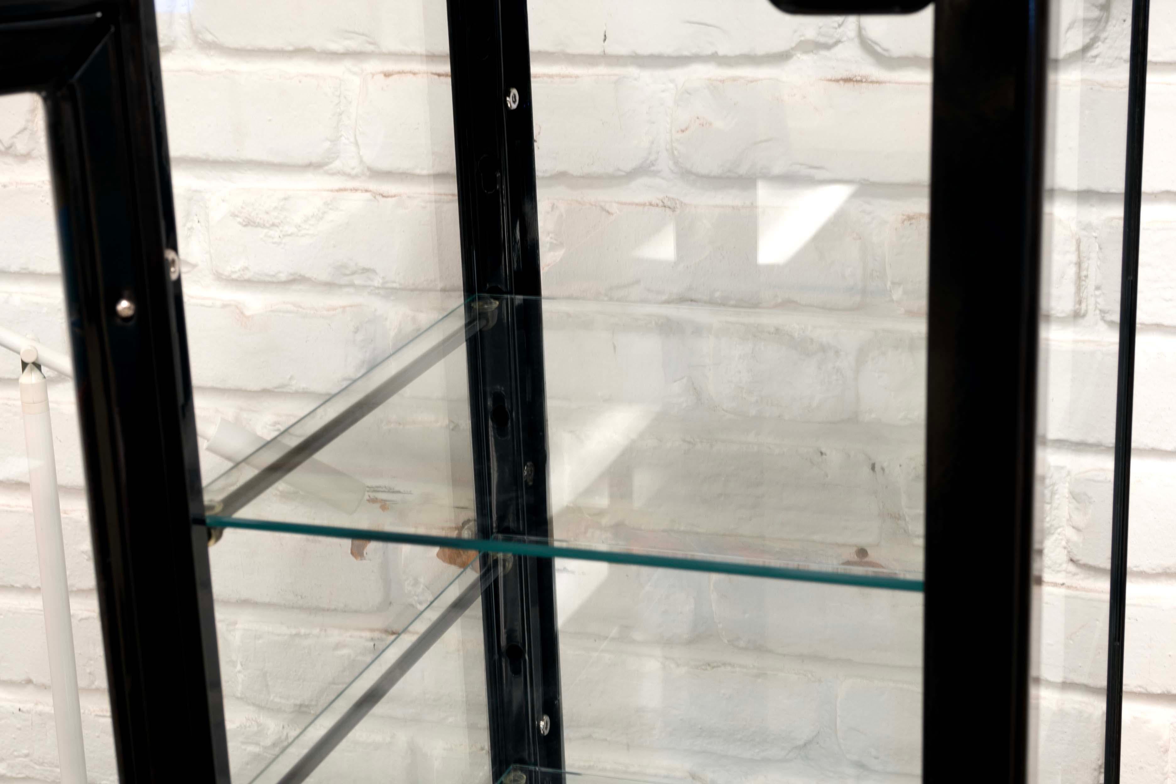 Unknown Dulton Vintage Metal and Glass Medical Dental Cabinet Shelving with Lock and Key