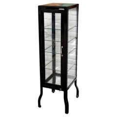 Dulton Used Metal and Glass Medical Dental Cabinet Shelving with Lock and Key