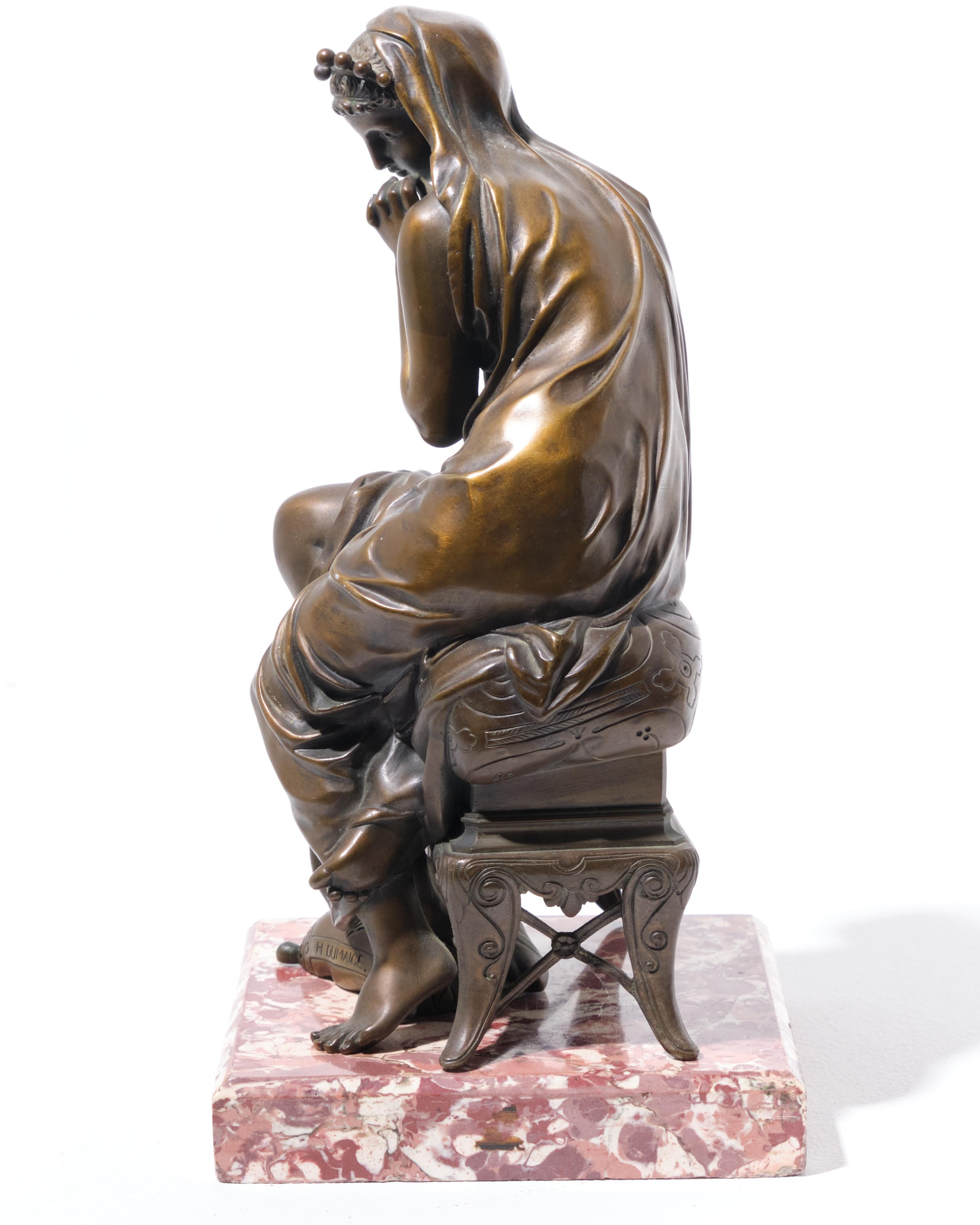 XIX secolo Scultura in bronzo firmata Etienne Henri Dumaige, stile classico rinascimentale francese in vendita