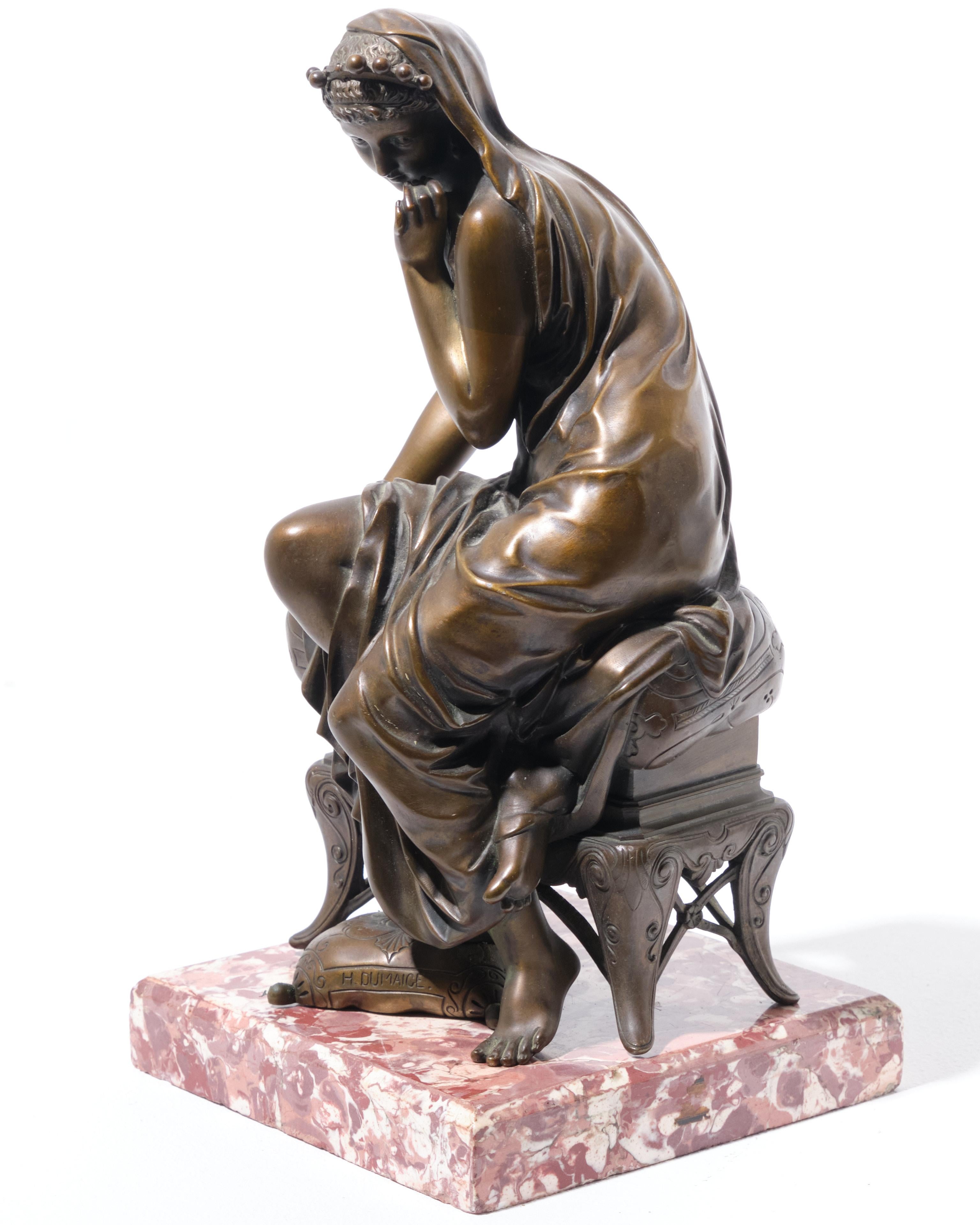 Bronzo Scultura in bronzo firmata Etienne Henri Dumaige, stile classico rinascimentale francese in vendita