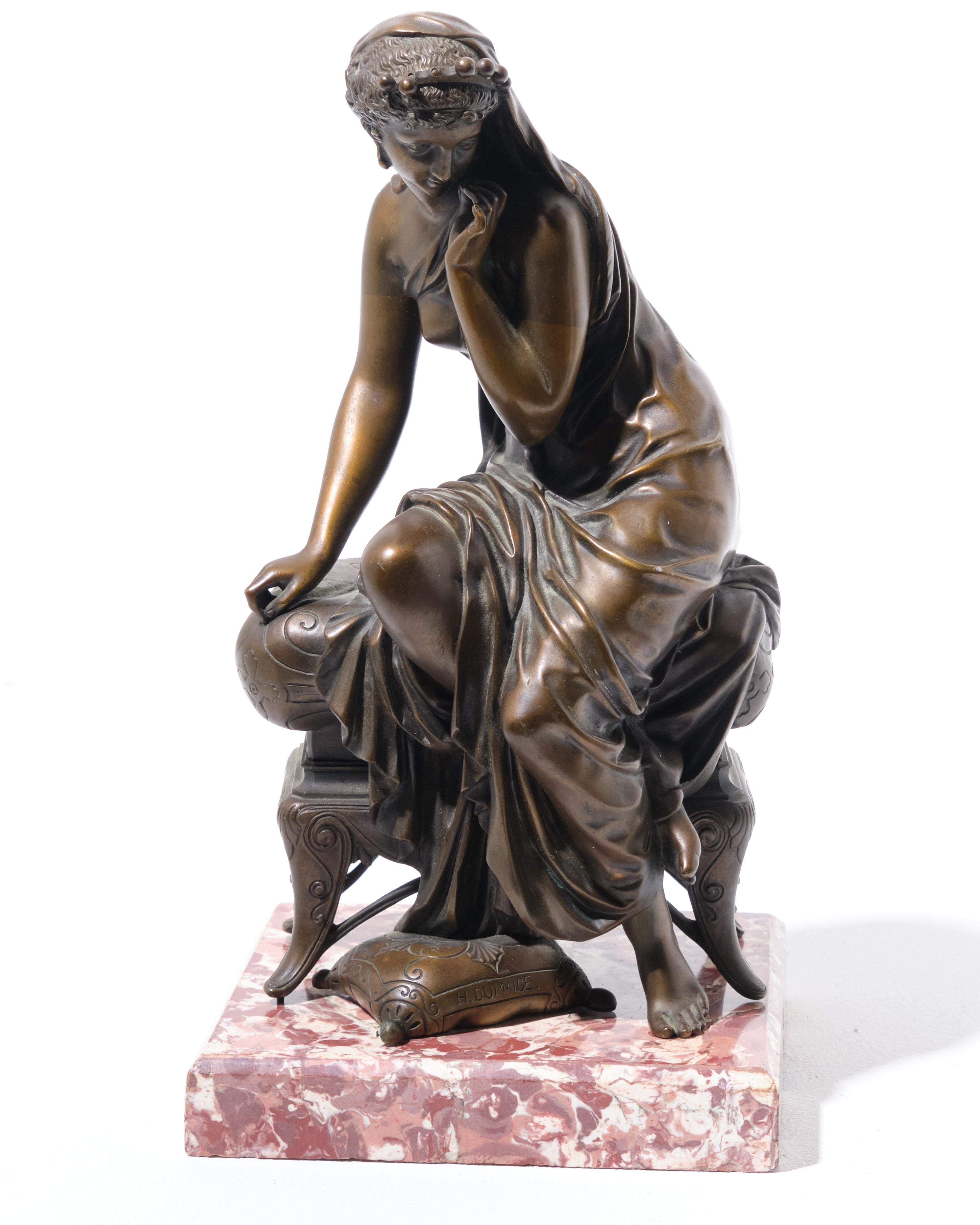 Scultura in bronzo firmata Etienne Henri Dumaige, stile classico rinascimentale francese in vendita 1