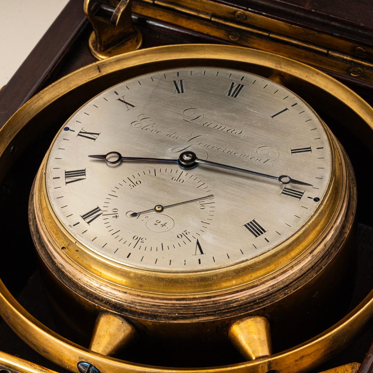 Dumas. A Rare French 2 Day Marine Pivoted Detente Chronometer C1850 For Sale 6
