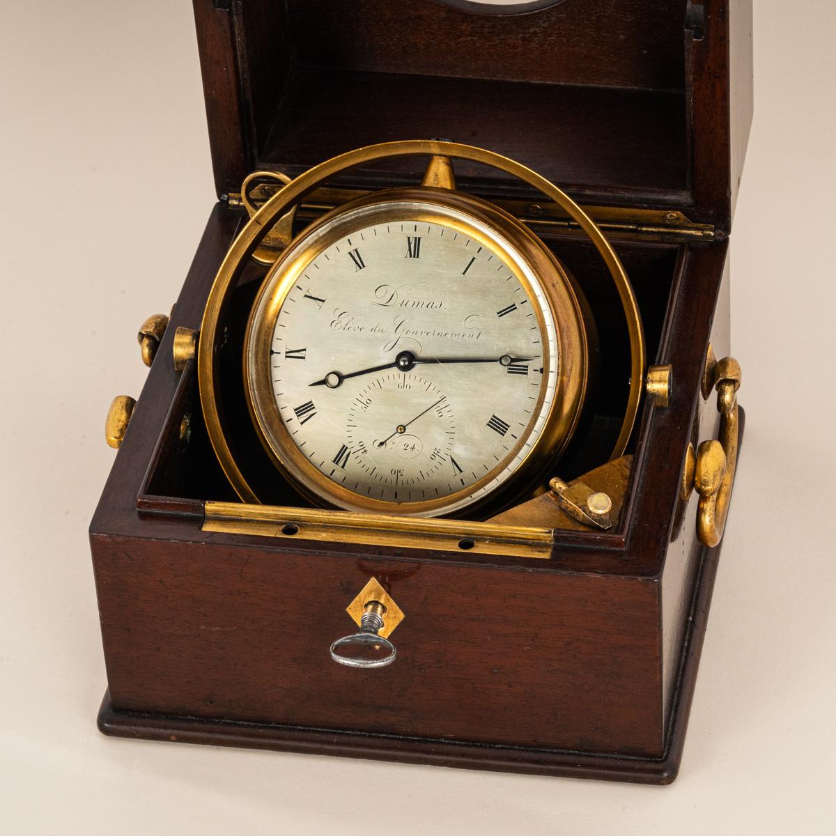 Dumas. A Rare French 2 Day Marine Pivoted Detente Chronometer C1850 For Sale 3