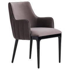 Dumas Dining Chair with Glossy Black Legs and Back Details